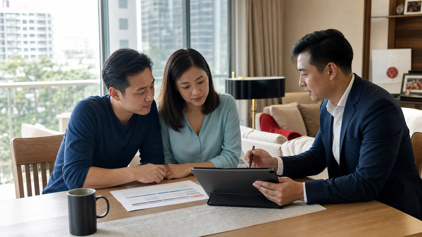 Homeowners comparing their current loan with refinancing options