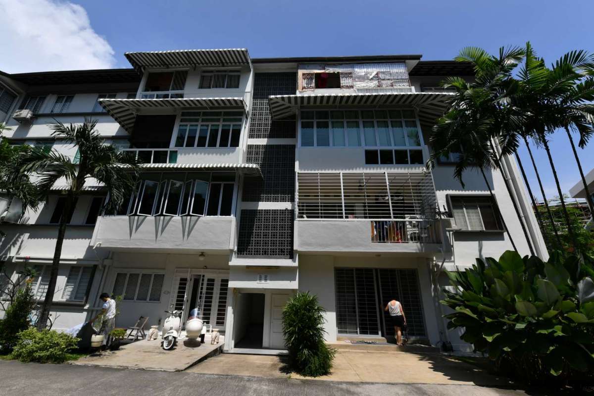A shot of a walk-up apartment